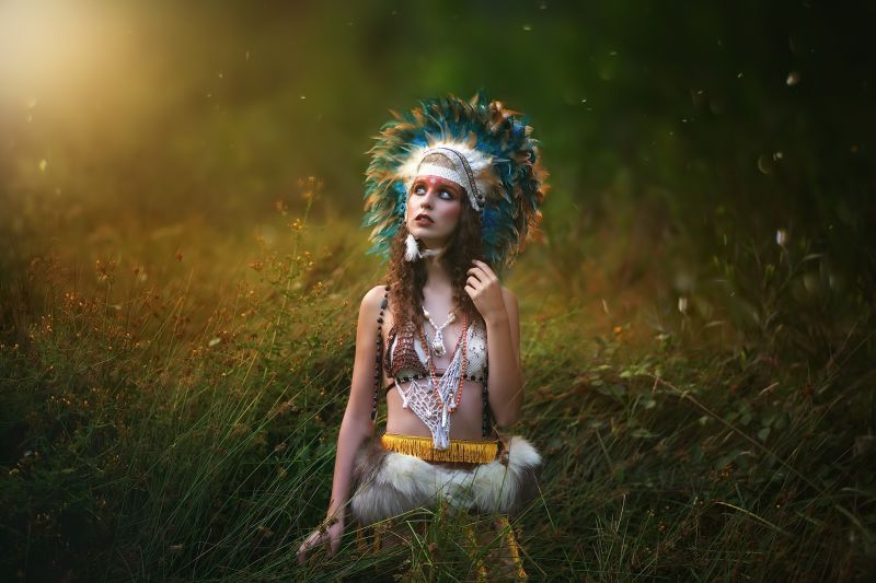 ženy, Model, fantasy dievčatá, rastliny, ženy vonku, perie ženy, Model, fantasy dievčatá, rastliny, ženy vonku, perie