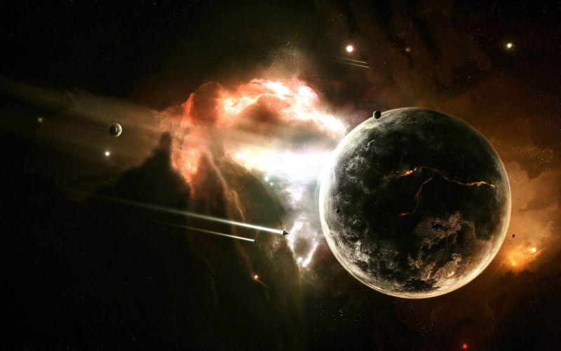planet, space, stars, Earth, night, atmosphere