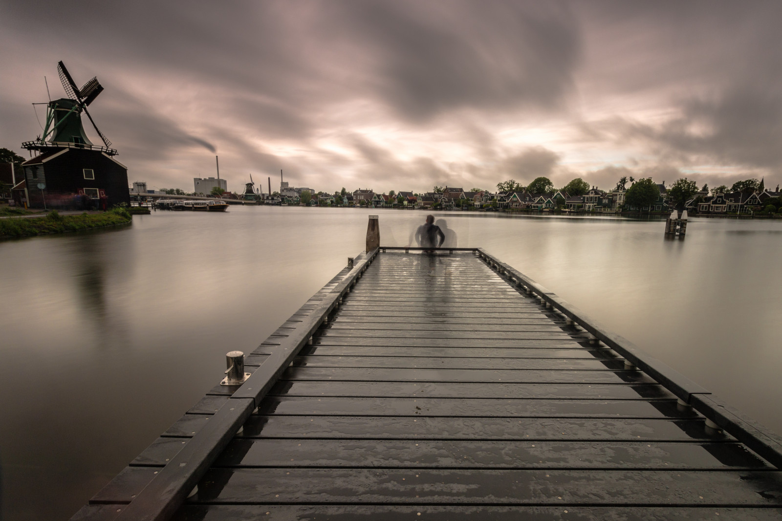 Holandsko, langzeitbelichtung, wasser, windm hle, wolkig, Zaandam, noordholland, niederlande, nl