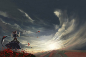 デスクトップ壁紙 日光 日没 アニメの女の子 ブルネット 反射 草 空 冬 シルエット 雲 青 イブニング 朝 カタナ 剣 元の文字 風 ポニーテール 闇 スクリーンショット 1680x1050 Cryzeen 376 デスクトップ壁紙 Wallhere