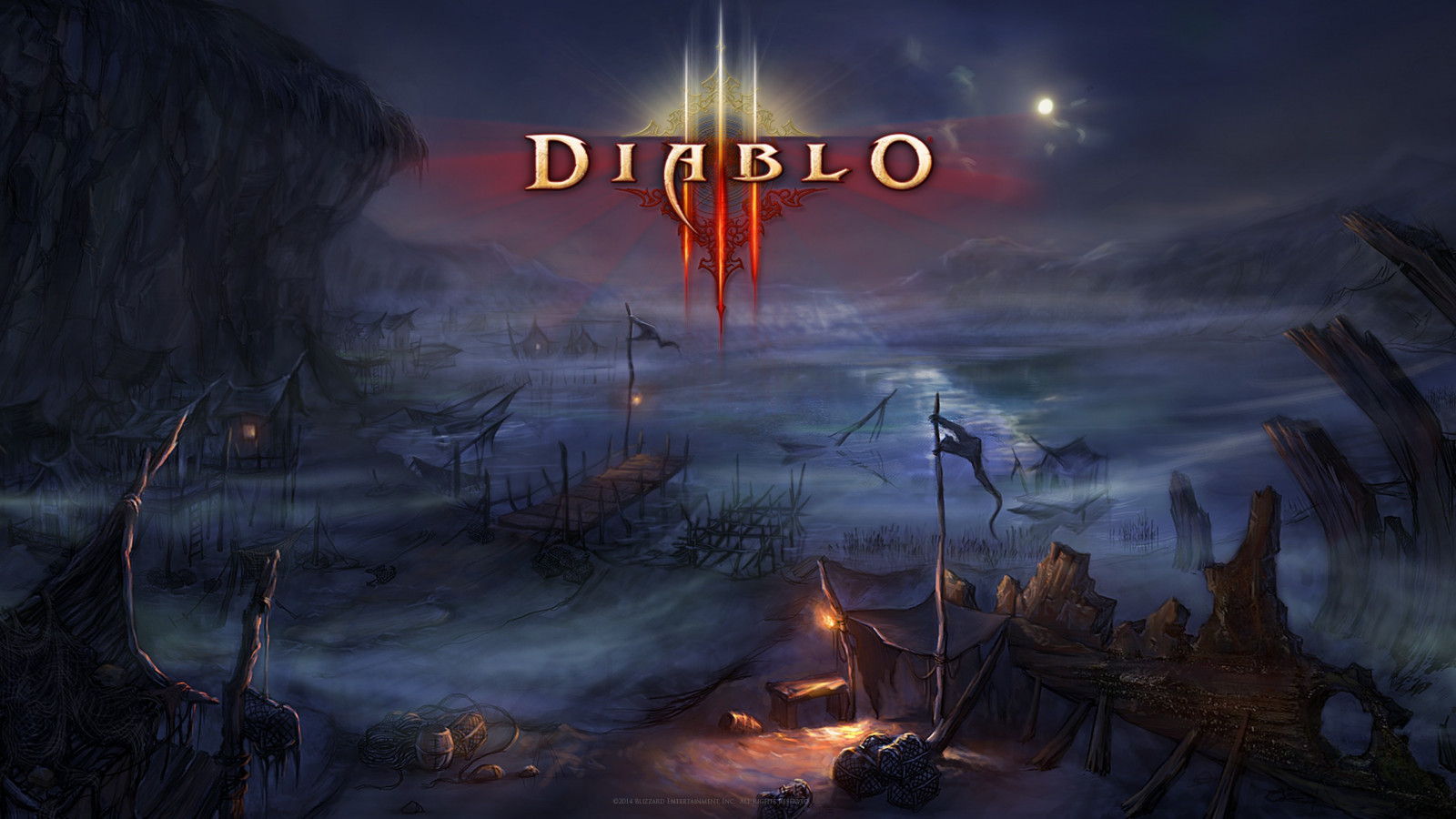 Blizzard Entertainment, Diablo, Diablo III, loď duchů, tma, Snímek obrazovky, počítač tapeta, pc hry, geologický fenomén
