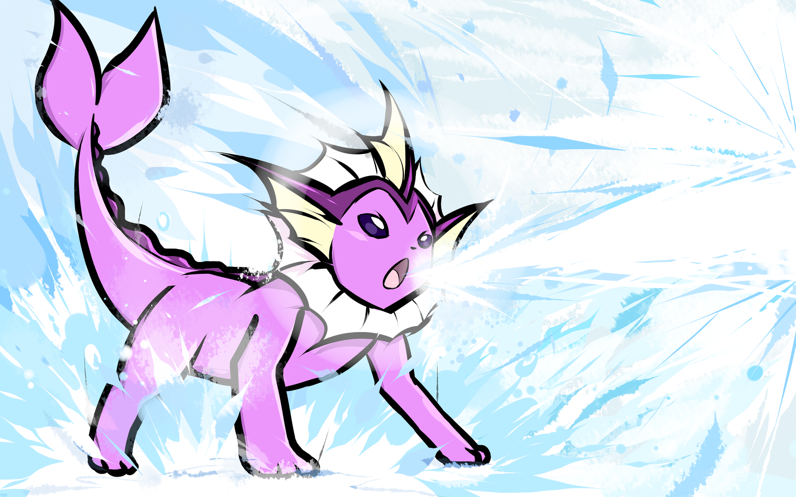 výkres, ilustrace, anime, kresba tužkou, kreslená pohádka, Pok mon, Vaporeon, ishmam, lesklý Vaporeon, skica, kůň jako savci