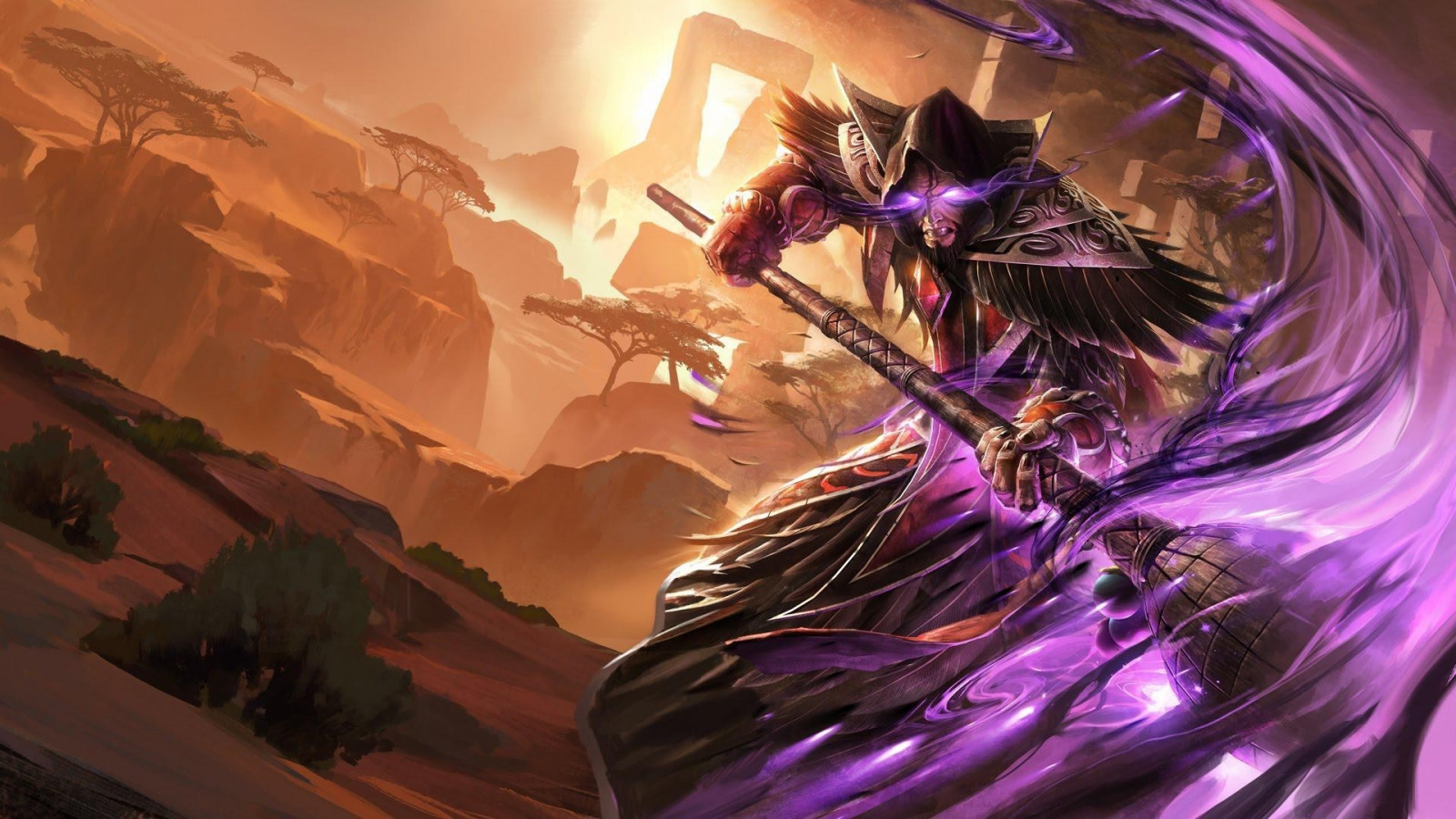 1920x1080 px, fantasy umění, Krbové Heroes of Warcraft, Medivh, videohry