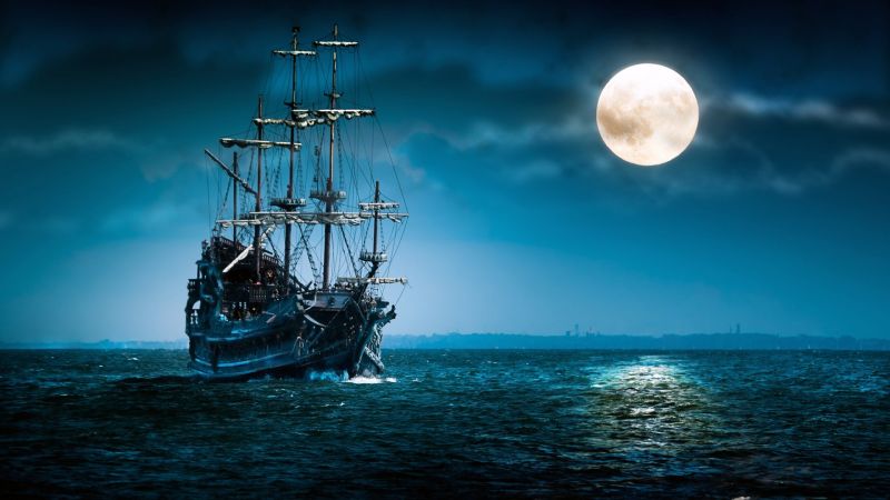 schip, boot, zeilschip, zee, voertuig, Maan schip, boot, zeilschip, zee, voertuig, Maan