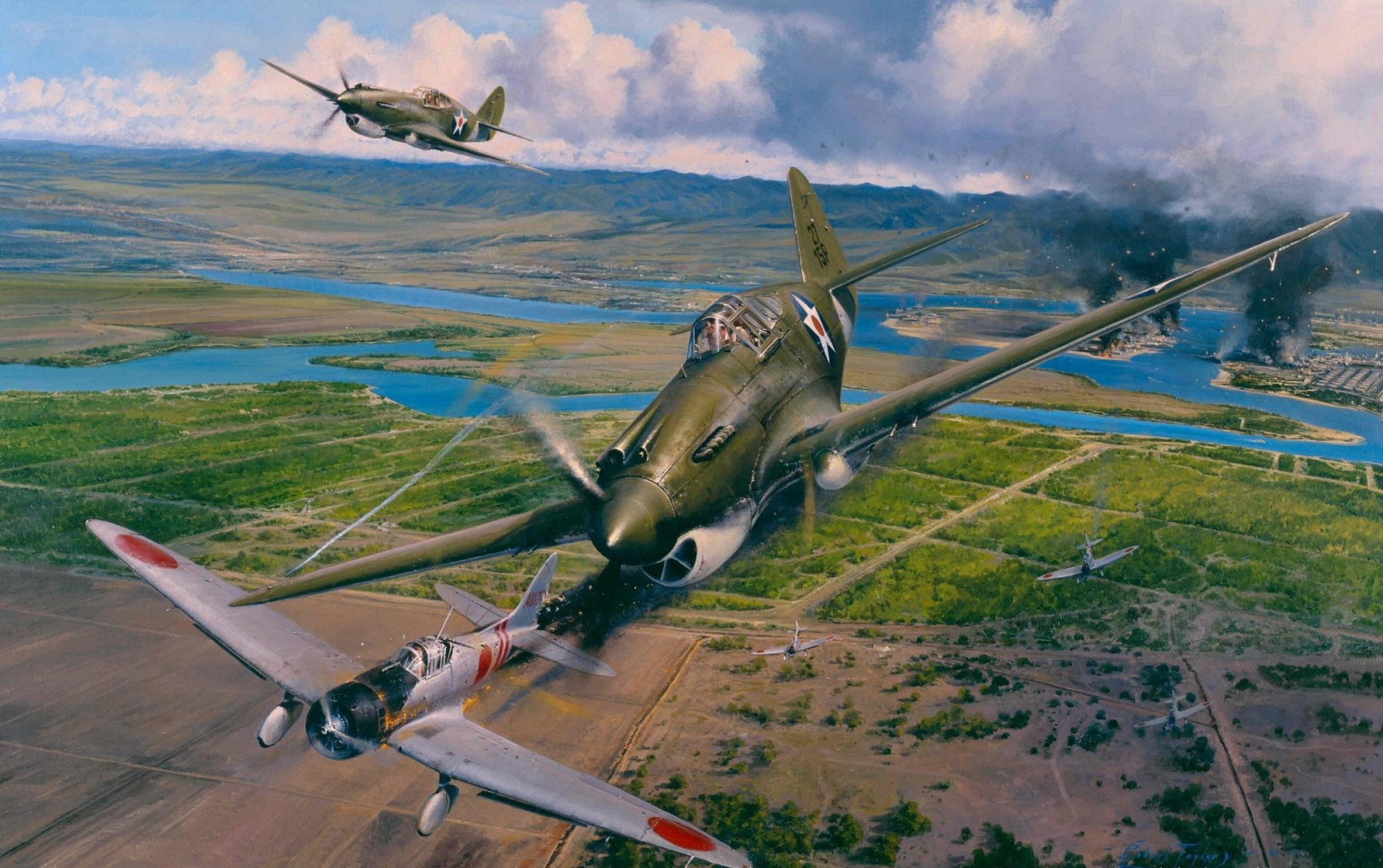 Wallpaper : World War II, aircraft, airplane, Curtiss P 40 Warhawk, war ...