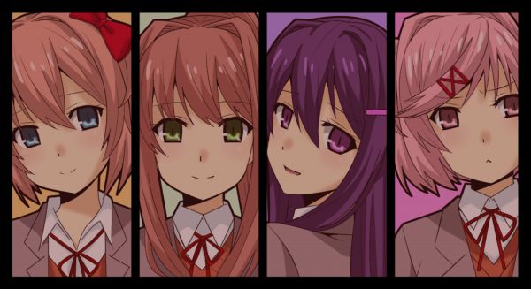 anime,anime girls,Doki Doki Literature Club,Monika Doki Doki Literature Club,Yuri Doki Doki Literature Club,Sayori Doki Doki Literature Club