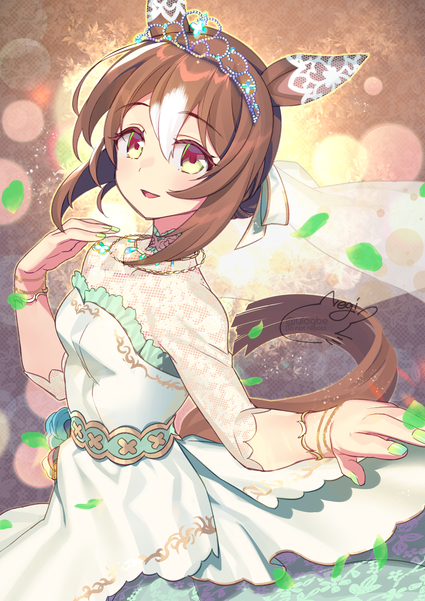 аниме, аниме момичета, Uma Musume Pretty Derby, Fine Motion Uma Musume, horse girls, ушите на животните, hairbun, брюнетка, соло, произведения на изкуството, дигитално изкуство, фен арт