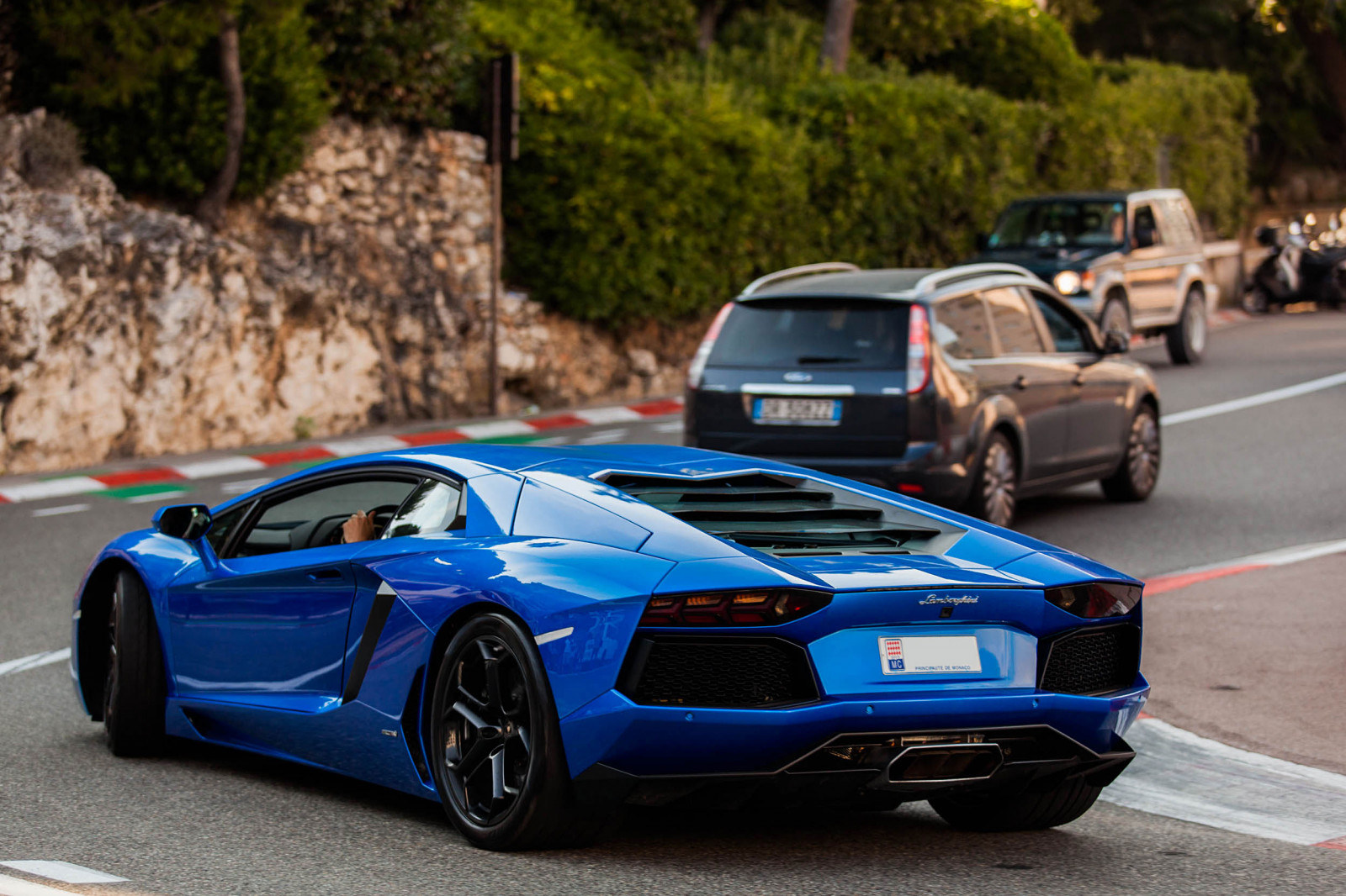 blå, sommer, Frankrig, biler, bil, Italia, syd, voiture, Monaco, bleu, mc, coche, lp, posterior, ete, Lamborghini, superbil, rocher, sud, v12, langsgående, principaut, 2013, Hypercar, worldcars, Aventador, lp700, lp7004, nethus