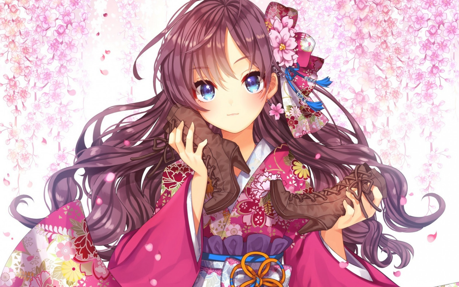 デスクトップ壁紙 図 アニメ おもちゃ ピンク 着物 人形 衣類 さくら コスチューム マンガカ アイドルマスターシンデレラの女の子 1680x1050 Goodfon デスクトップ壁紙 Wallhere