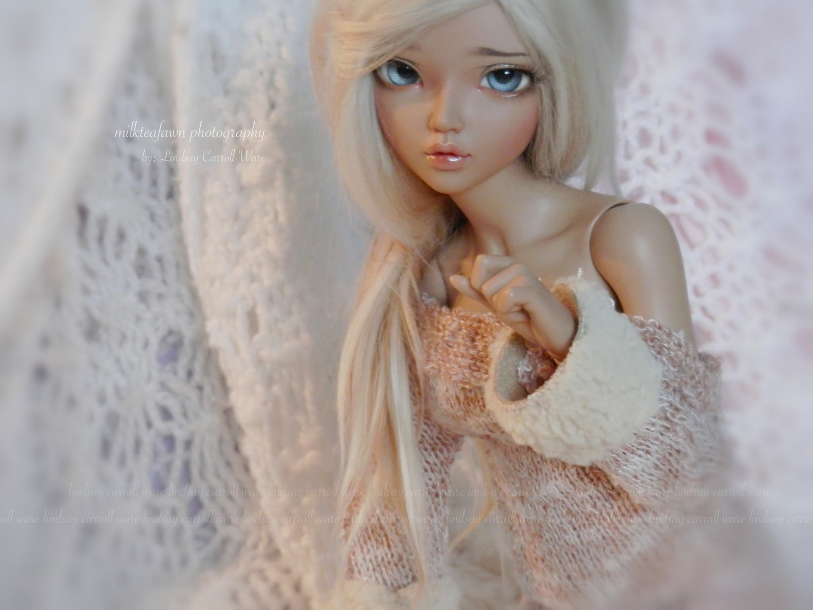 dlouhé vlasy, zima, šaty, svetr, balerína, panenka, balet, Duhovka, Barbie, UMĚNÍ, dívka, panenky, šití, dollfie, člověk barva vlasů, minifee, OOAK, MSD, milkteafawn, Etsy, nabídka, lescoffresdelili