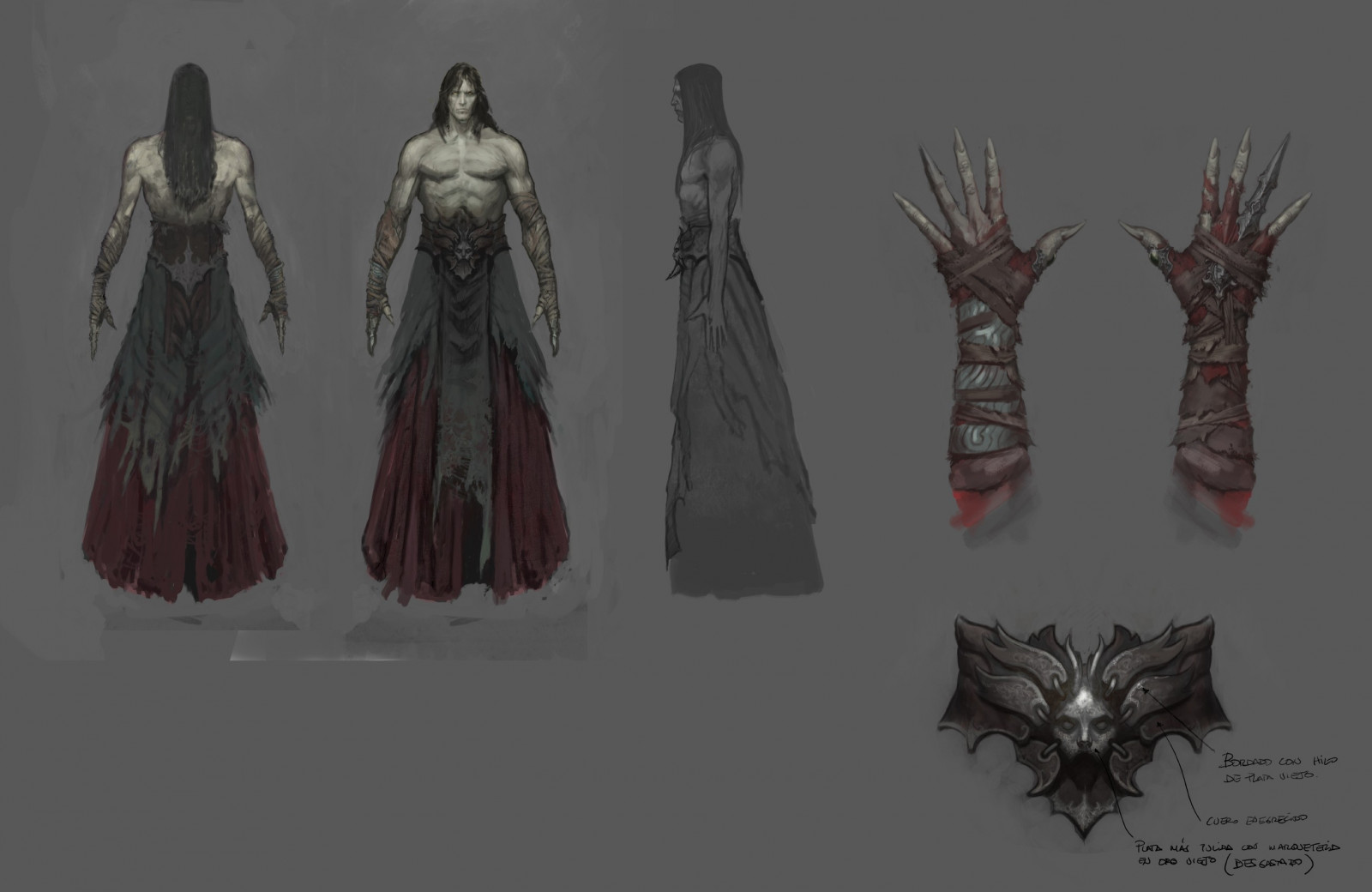 disegno, illustrazione, videogiochi, modello, concept art, Castlevania Lords of Shadow, design, ala, schizzo, costumi, 2615x1701 px