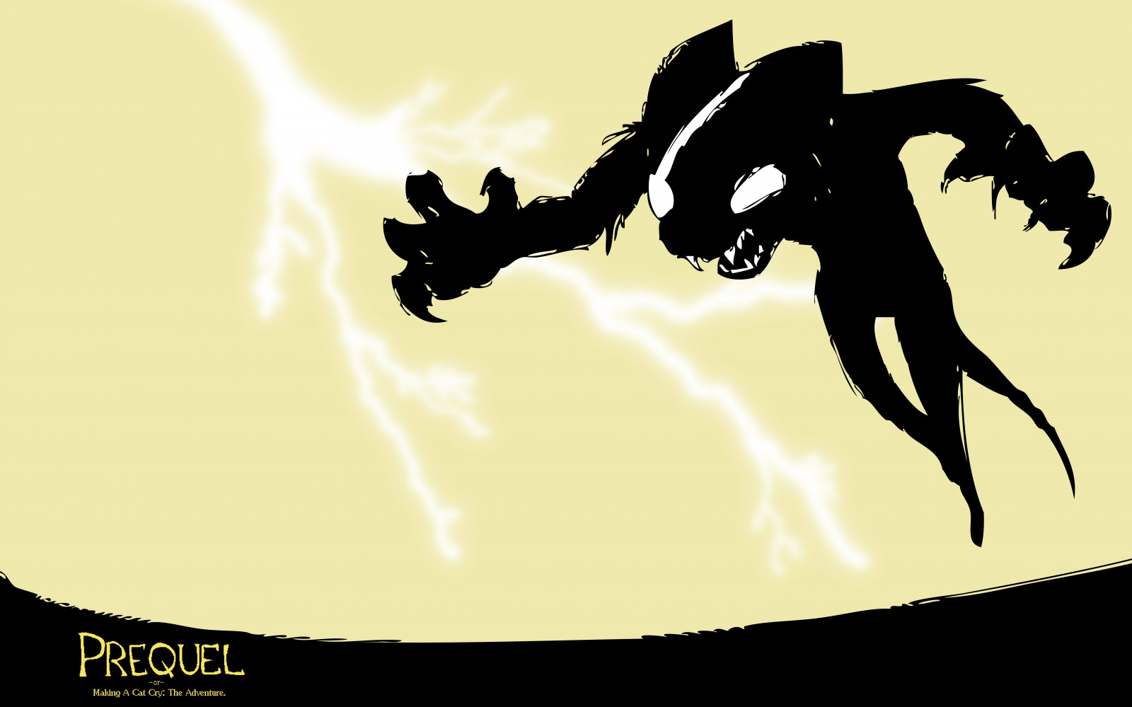 Illustration, Silhouette, Karikatur, Pelz, Anthro, Khajiit, Prequel, Schriftart