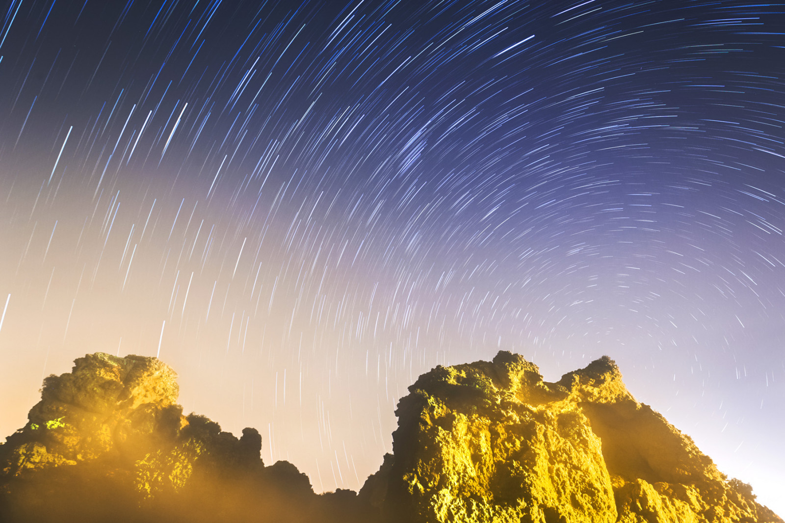 longexposure, nebe, útes, mlha, Skála, mlha, noc, hvězdy, hvězda, skály, Severní, stezky, startrails, polaris