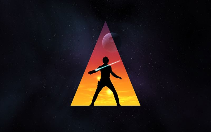 Star Wars, night, space, triangle, light, color Star Wars, night, space, triangle, light, color