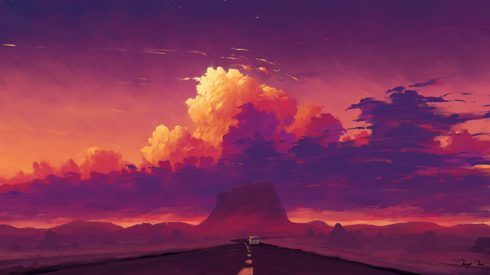 Sky, himmel, atmosfære, økoregion, efterglød, natur, verden, Natural landscape, skumring, atmosfærisk fænomen, solnedgang, cumulus, rød himlen om morgenen, rød, horisont, solopgang, landskab, maleri, geologisk fænomen, maling, varme, KUNST, berolige, røg, begivenhed, daggry, bjerg, meteorologisk fænomen, forurening, vulkan, aften, klippe, vulkansk landskabsform, akvarel, plateau, visual arts, bakke, illustration, cg artwork, magenta, græsarealer