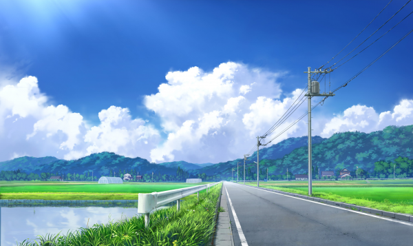digital art, artwork, illustration, landscape, clouds, mountains