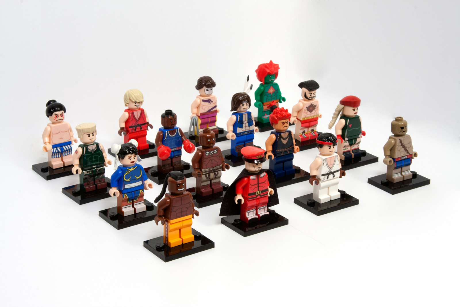 gade, LEGO, bison, Honda, Dhalsim, Legetøj, Balrog, Guile, brugerdefinerede, Ryu, Akuma, Vega, Ken, Cammy, Blanka, fighter, minifigs, moc, produkt, Sagat, deejay, Chunli, Zangief, thawk