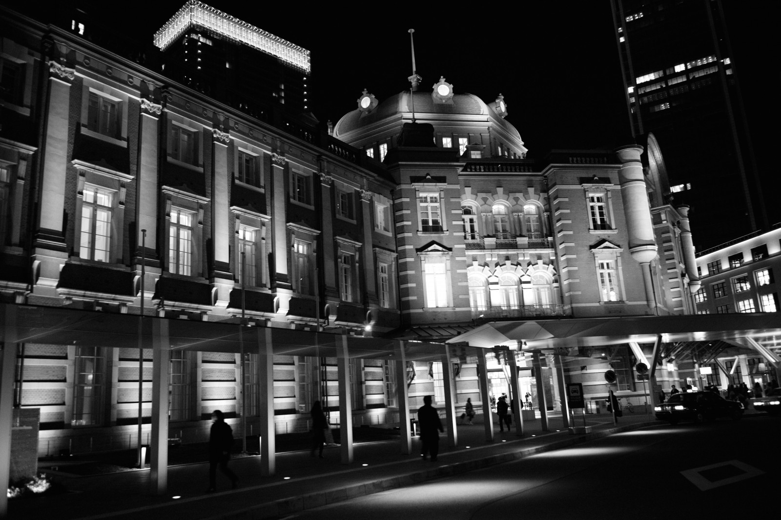 Černá, černobílý, ulice, panoráma města, noc, fotografování, Leica, metropole, Tokio, M, světlo, centrum, tělesné, tvar, tma, Marunouchi, Tokijské centrální nádraží, typ240, ELMARIT, elmarit12828, 44ko44or44oe44oq44o8coodia, urban area, Černý a bílý, monochromatické fotografování, Film noir, Metropolitní oblast