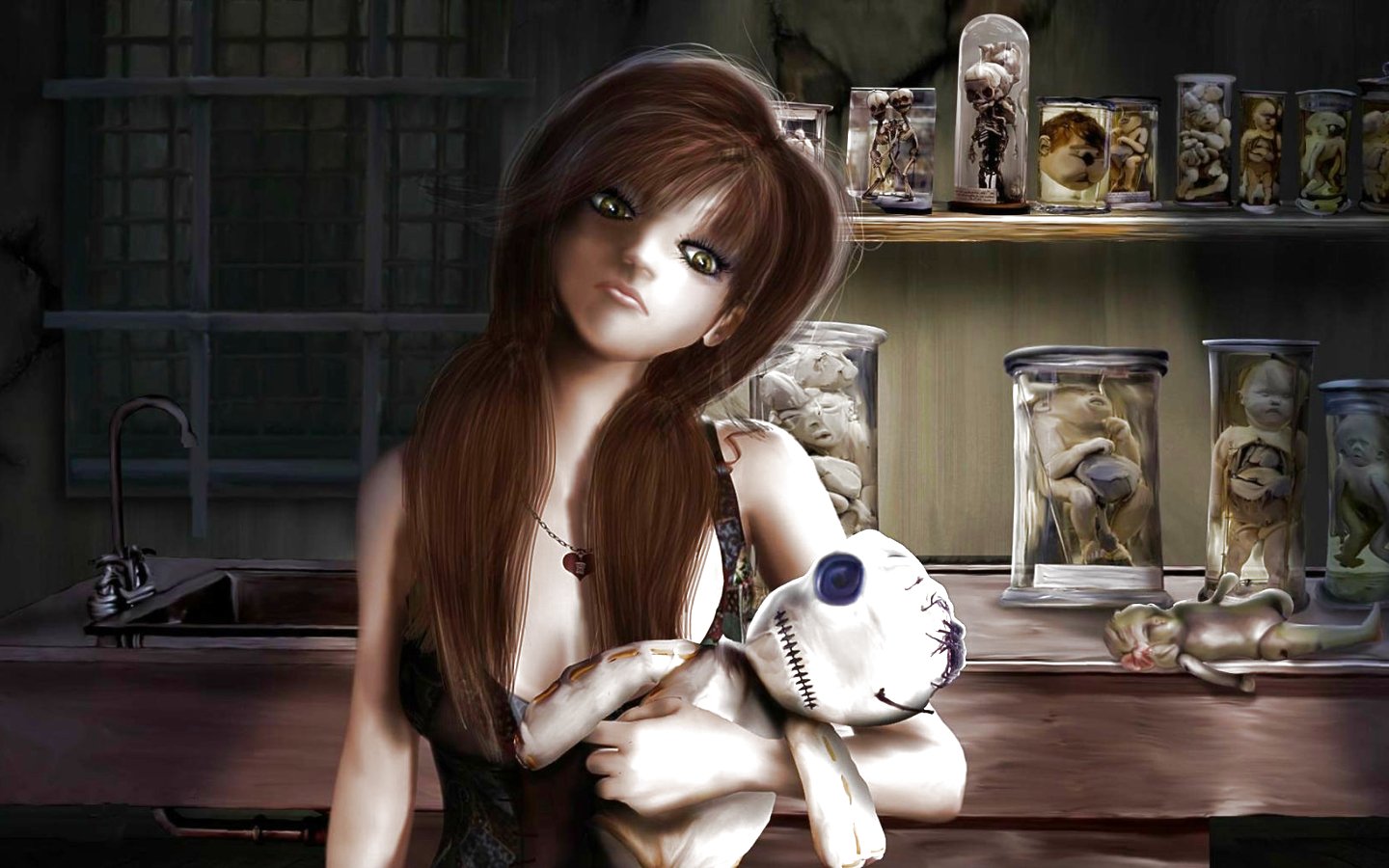 1440x900 px, SENI, artistik, karya seni, menyeramkan, gelap, jahat, fantasi, halloween, kengerian, asli, mengerikan, menyeramkan