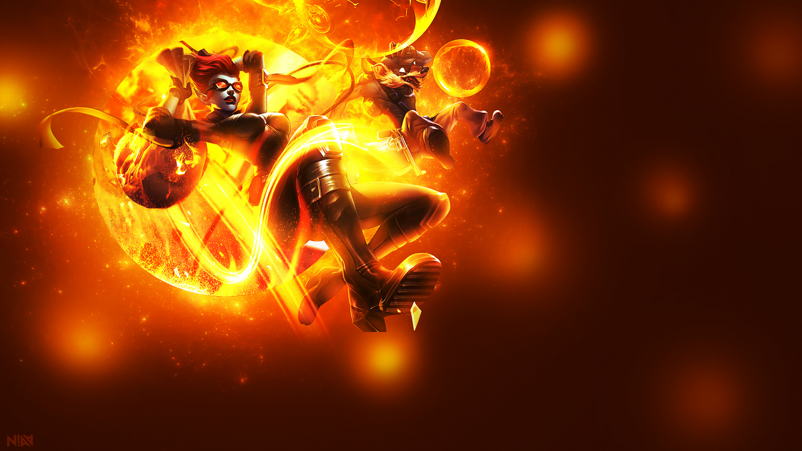 League of Legends, oheň, prskavka, Škubnutí, Evelynn, Neviditelný, světlo, plamen, tma, Snímek obrazovky, počítač tapeta