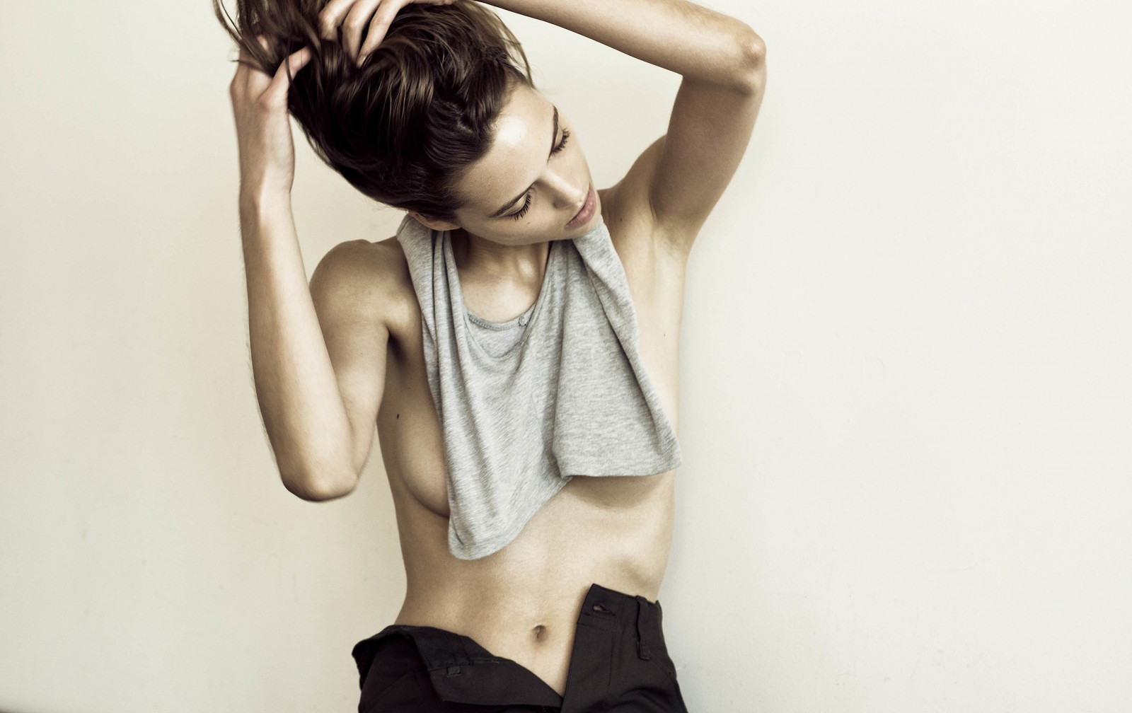 ženy, model, bruneta, fotografování, šaty, móda, vlasy, jaro, oblečení, Veronica Zoppolo, ruka, smysl, krk, paže, účes, focení, břicho, Lidské tělo, svrchní oděvy