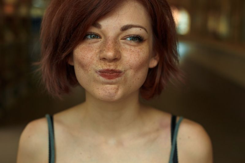 tvář, ženy, ryšavý, model, portrét, odvrátila tvář, ženy, ryšavý, model, portrét, odvrátila