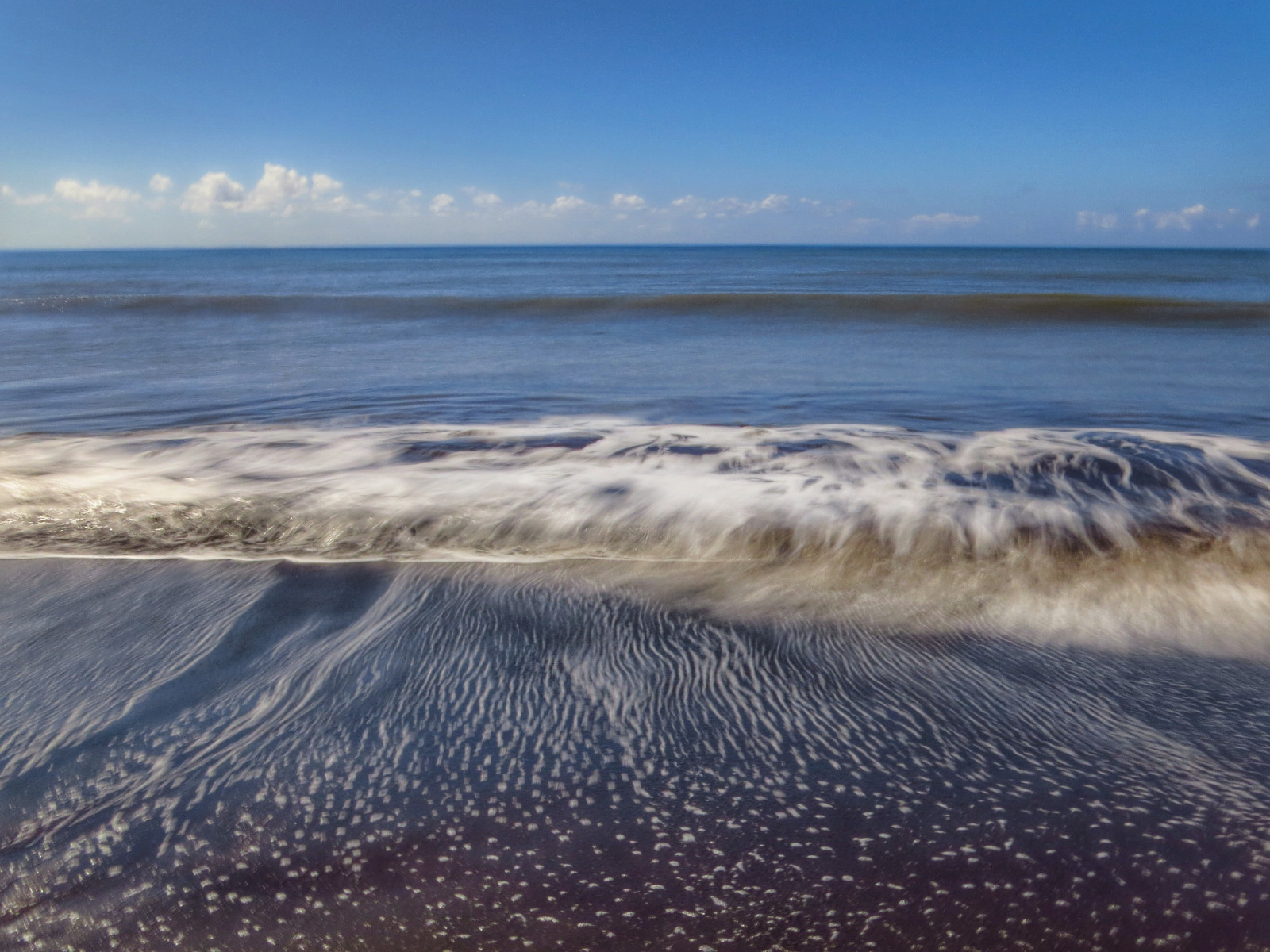 Wallpaper ocean, sea, beach, nature, water, beautiful, lines, clouds