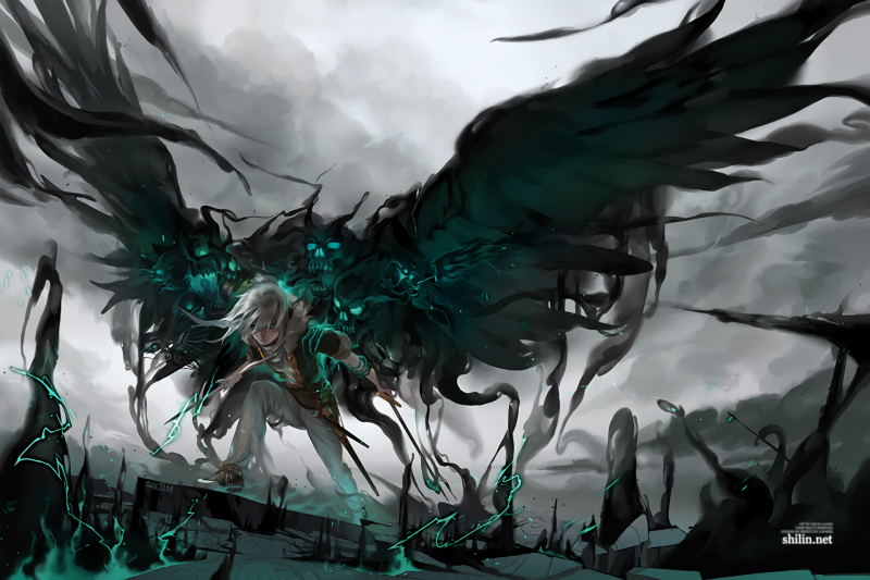 anime, wings, angel, demon, wing, illustration anime, wings, angel, demon, wing, illustration