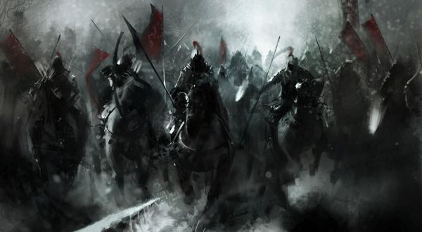 Asian, 1920x1061 px, animals, ART, battle, dark