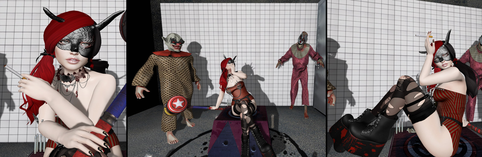 แฟชั่น, เหตุการณ์, อาเขต, ยุติธรรม, ทางอากาศ, พระราม, harleyquinn, ความขลัง, fairplay, ภวังค์, freakshow, Avanti, raf3, tlb, suicidesquad, darkpassions, Deadpool, ohmygoth, headdesk, nfinity, Madpea, Stelloane, เมตตา, ichuly, atelierpepe, darknesschamberfair, eloensotherworld, rockatittudefair