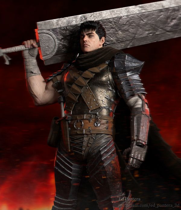 Ed Pantera,men,warrior,armor,greatsword,red