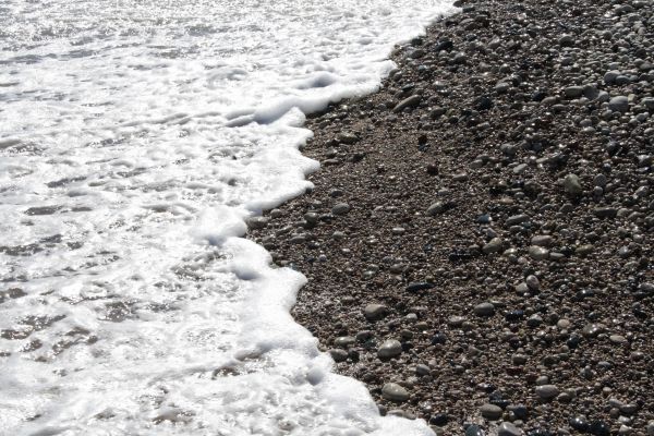 stones, sea, foam, pebble, waves, whisper