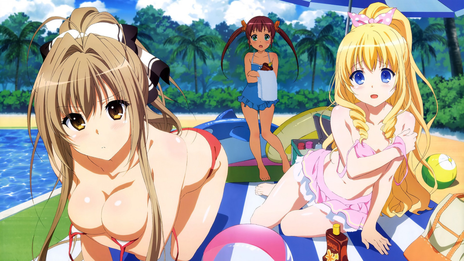 illustration, anime, kunstværk, tegneserie, Amagi Brilliant Park, Sento Isuzu, Fleuranza Latifa, badetøj, mangaka