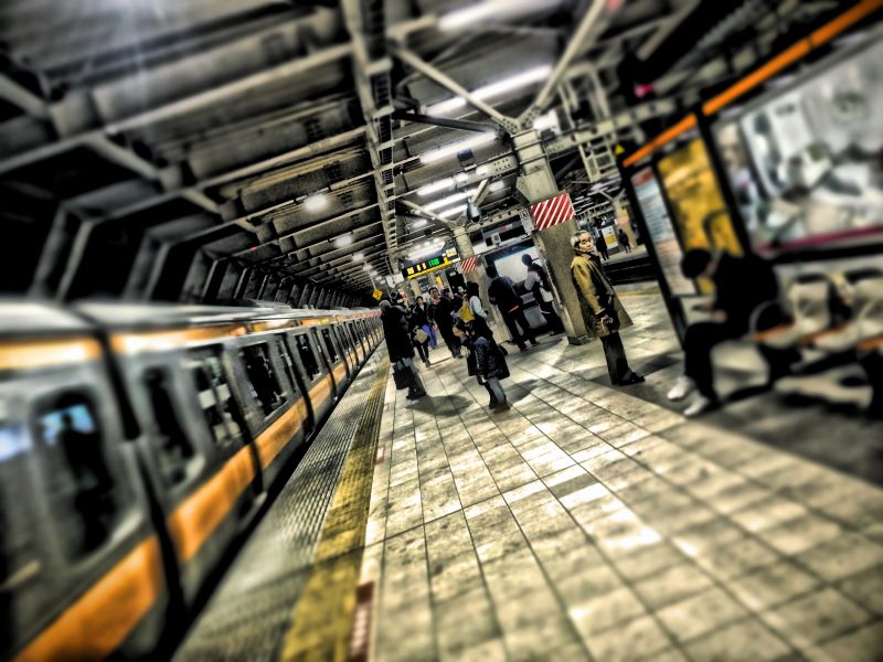 人,夜,車両,列車,東京,輸送