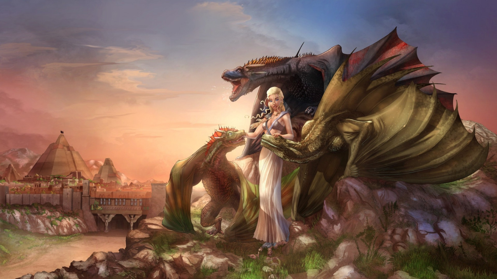 Wallpaper : fantasy art, dragon, fan art, Game of Thrones ...