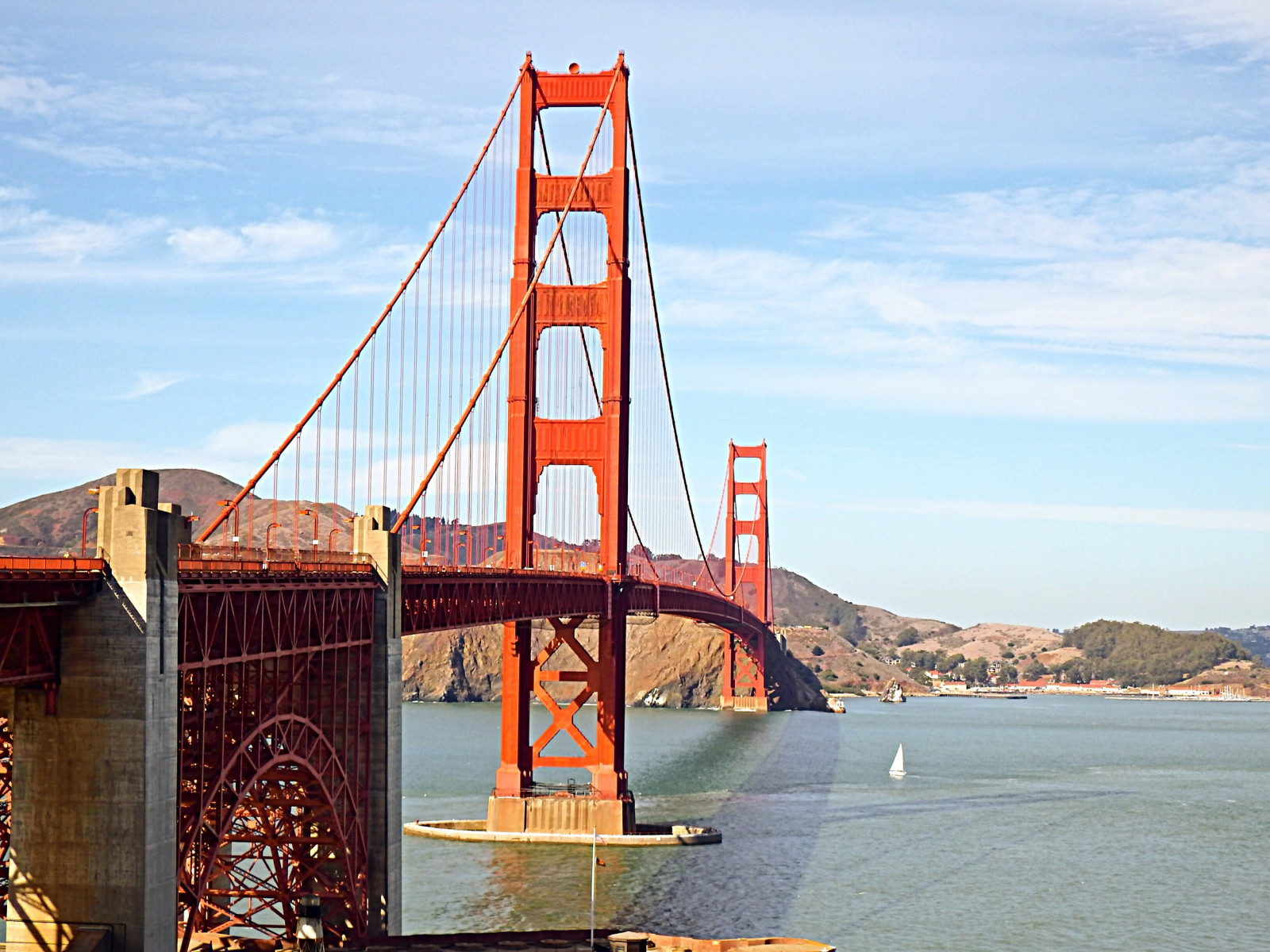 Калифорния, мост, море, США, солнце, воды, Америка, пейзаж, Золотистый, шоссе, Ворота, Слабее, Тихоокеанский, Мост 