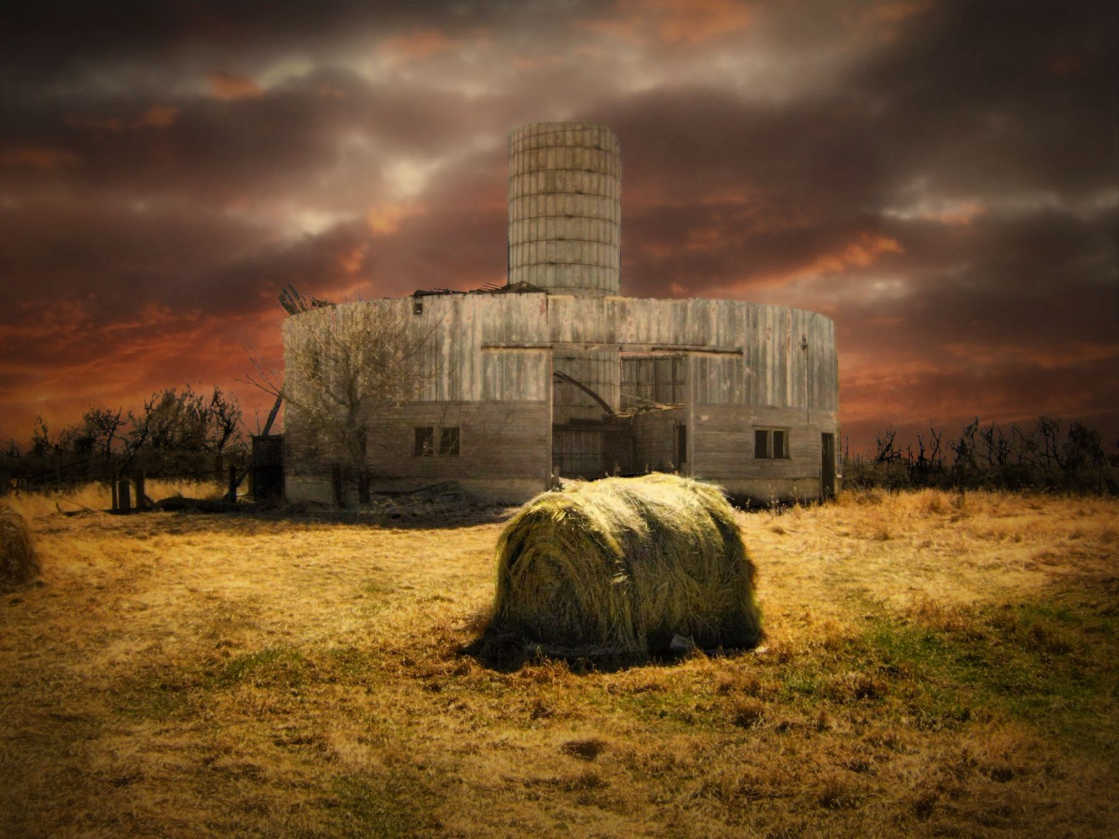Fondos de pantalla : tormenta, otoño, césped, granero, rural, granja