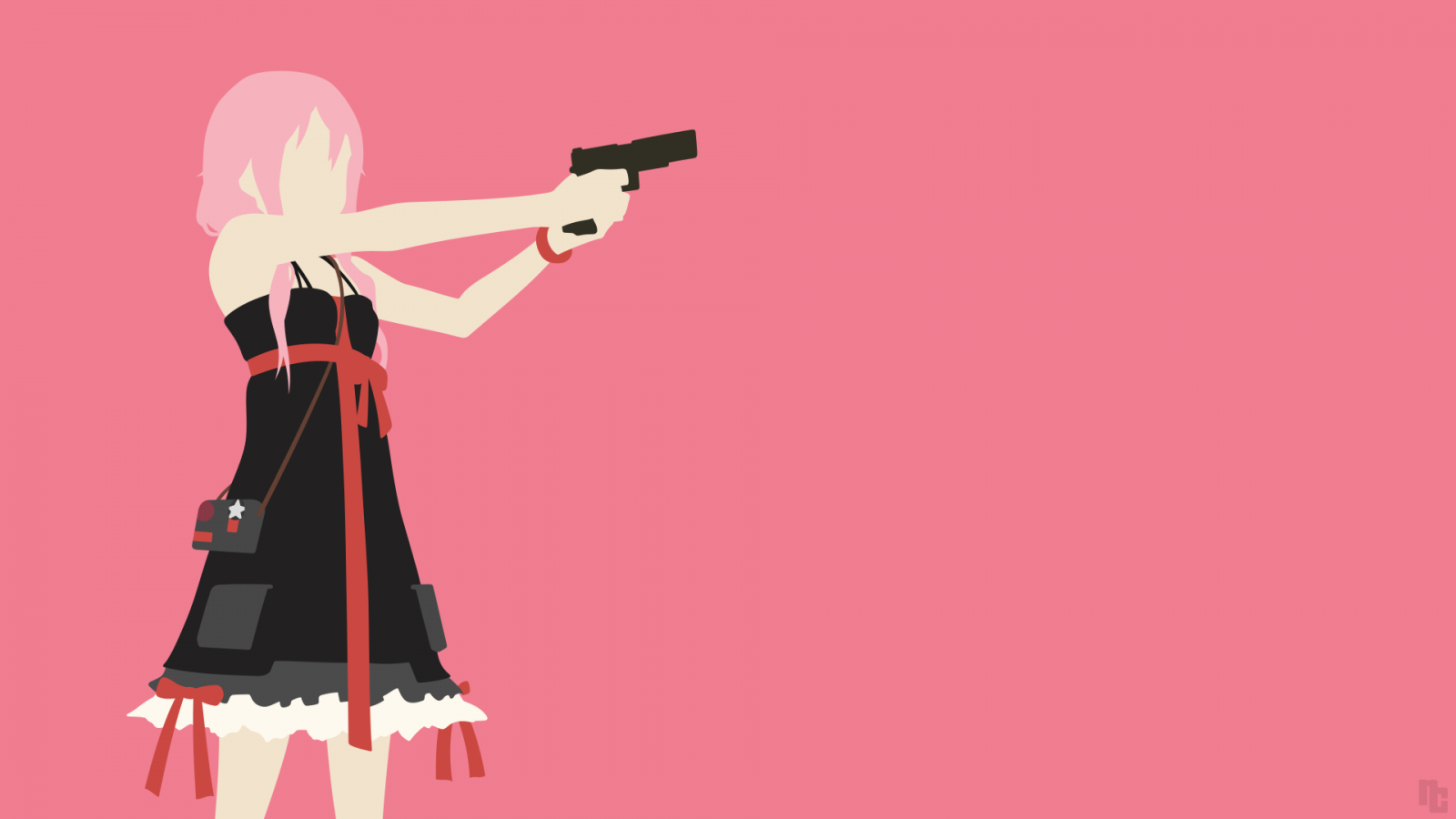 Wallpaper : ilustrasi, gadis anime, gambar kartun, berwarna merah muda