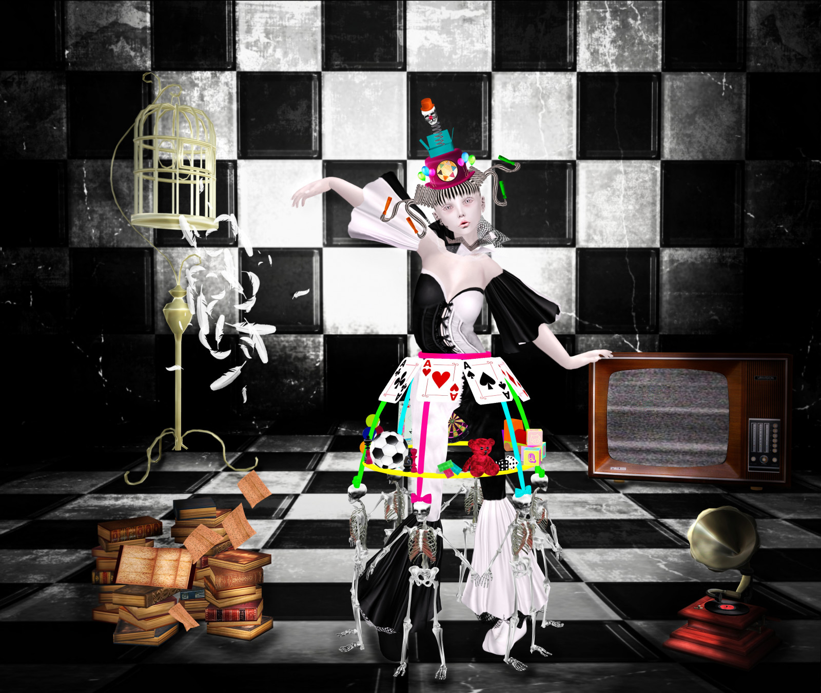 peří, knihy, LEGO, textura, lebka, hřiště, kostra, televize, šachy, monopol, gramofon, stránky, UMĚNÍ, Pozadí, kostky, Medvídek, Fotbal, představení, klec, druhý život, inspirace, obrázek, rekreace, hry, performance, ravenrouge19, babyblocks, billiardball, olegdou