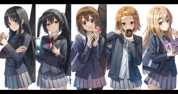 cartoon,human body,gesture,sharing,school uniform,fashion