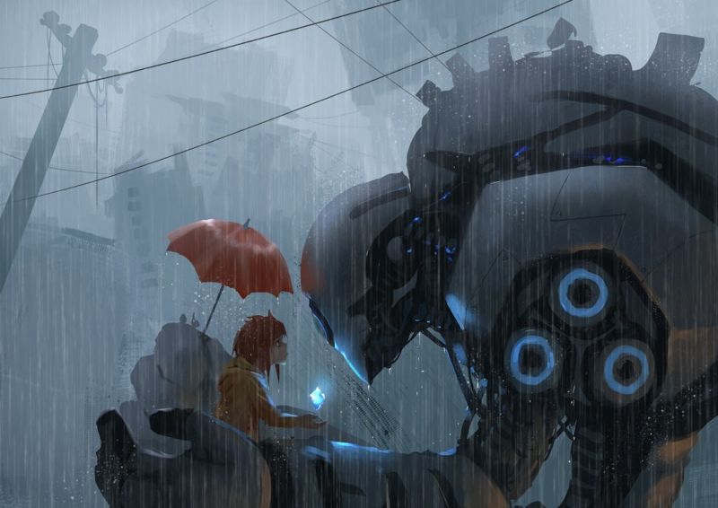 fantasy umění, WLOP, UMĚNÍ, počasí, Snímek obrazovky, modrý