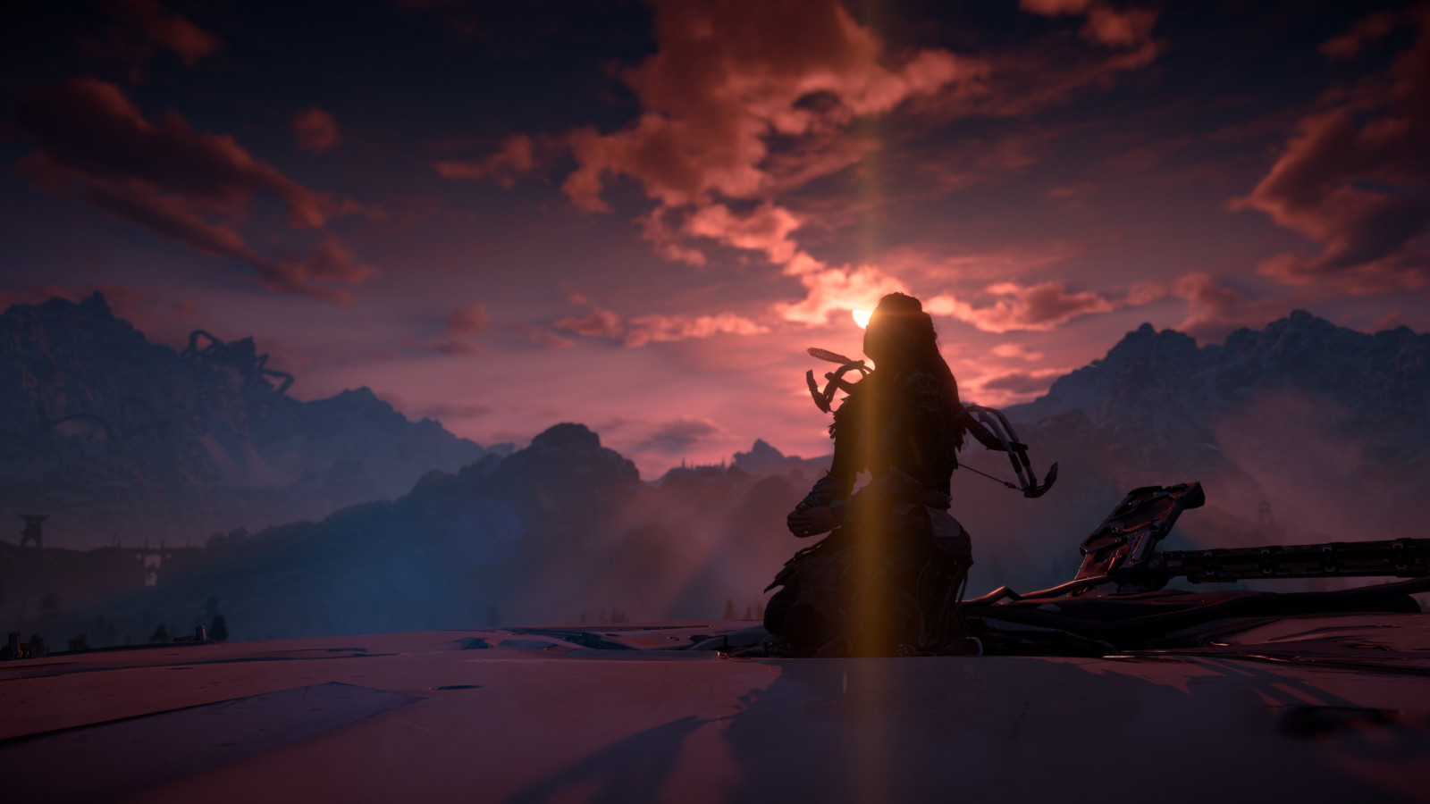 Horizon Zero Dawn, skærmbillede, alu, meditation, solnedgang