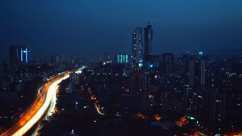 město, panoráma města, noc, budova, nebe, Indie město, panoráma města, noc, budova, nebe, Indie
