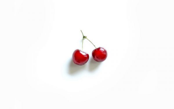 food, fruit, cherries food, simple background, minimalism, white background