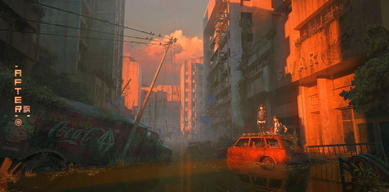 digitální, Koncepce umění, umělecká díla, sci-fi, apokalyptický digitální, Koncepce umění, umělecká díla, sci-fi, apokalyptický