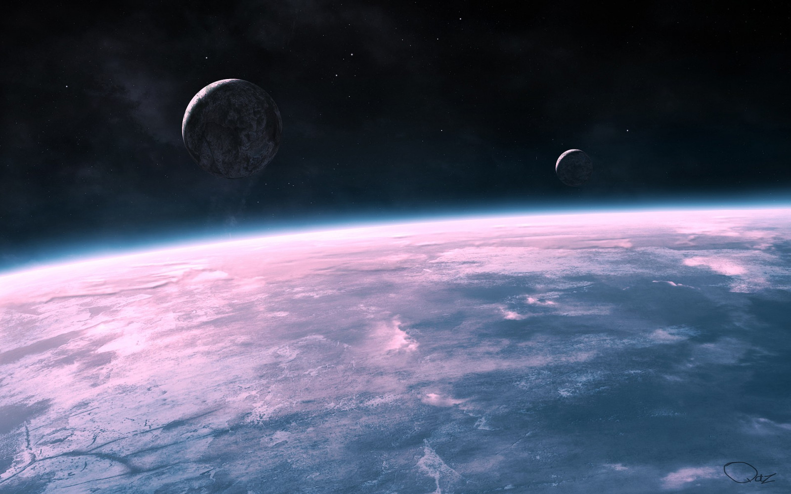 digitální umění, planeta, prostor, nebe, umělecká díla, Země, space art, atmosféra, astronomie, QAuZ, Snímek obrazovky, Atmosféra Země, vesmír, astronomický objekt