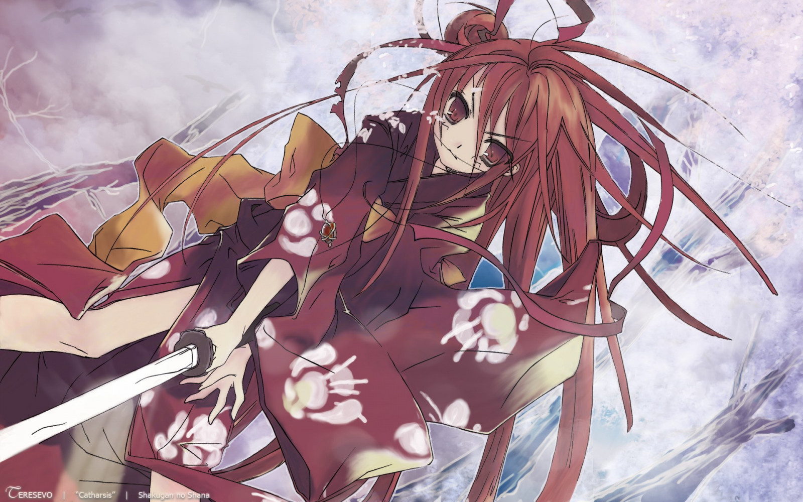 illustration, anime, Anime piger, Shakugan No Shana, Shana, Alastor Shakugan No Shana, mytologi, blomst, skærmbillede