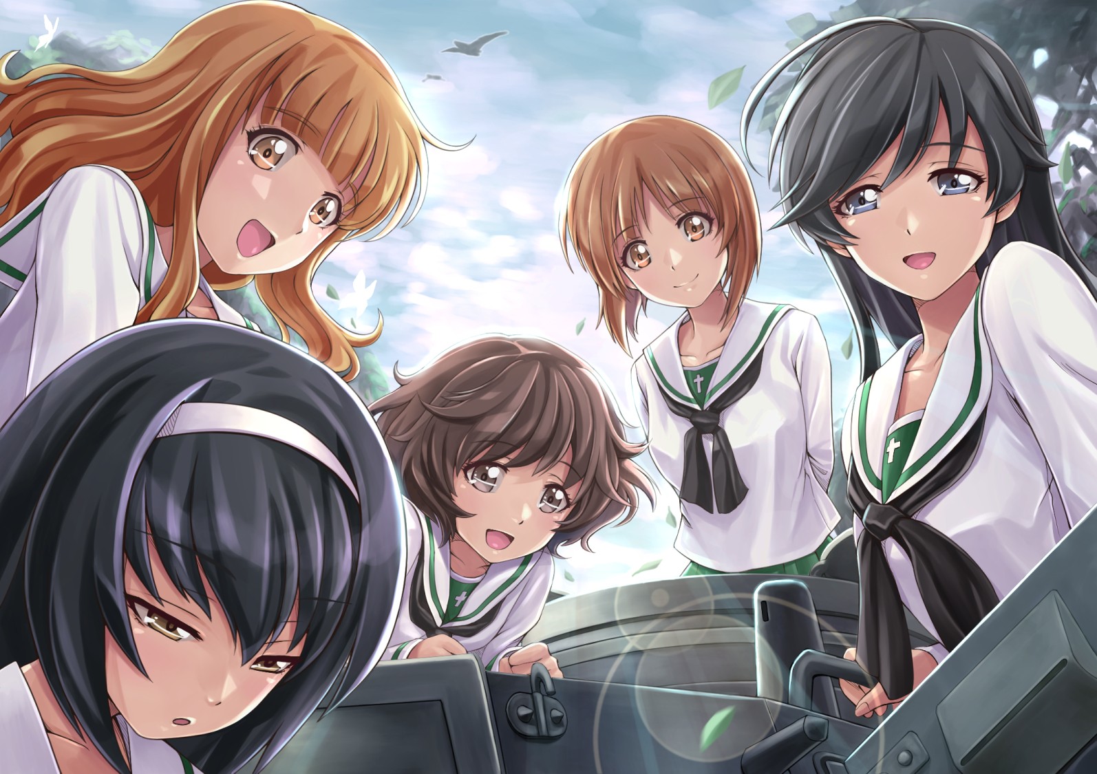 Wallpaper Illustration Anime Girls Artwork Girls Und Panzer Akiyama Yukari Isuzu Hana Nishizumi Miho Reizei Mako Takebe Saori Mangaka 1594x1125 Zeref Hd Wallpapers Wallhere