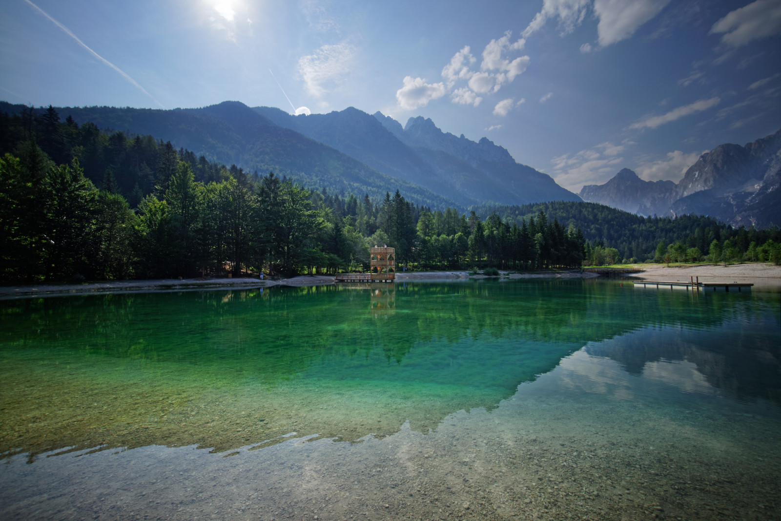 sø, bjerge, Alperne, afspejling, grøn, natur, refleksioner, landskab, Sony, berolige, Slovenien, Serenity, fredfyldte, slovenija, ren, Barbermaskine, Jasna, uberørt, Kranjska Gora, jezero, Prisank