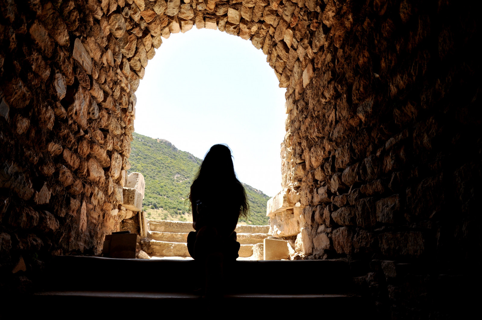 oblouk, světlo, nebe, zřícenina, chrám, slunečnímu záření, Skála, stín, tma, silueta, archeologické naleziště, stock photography